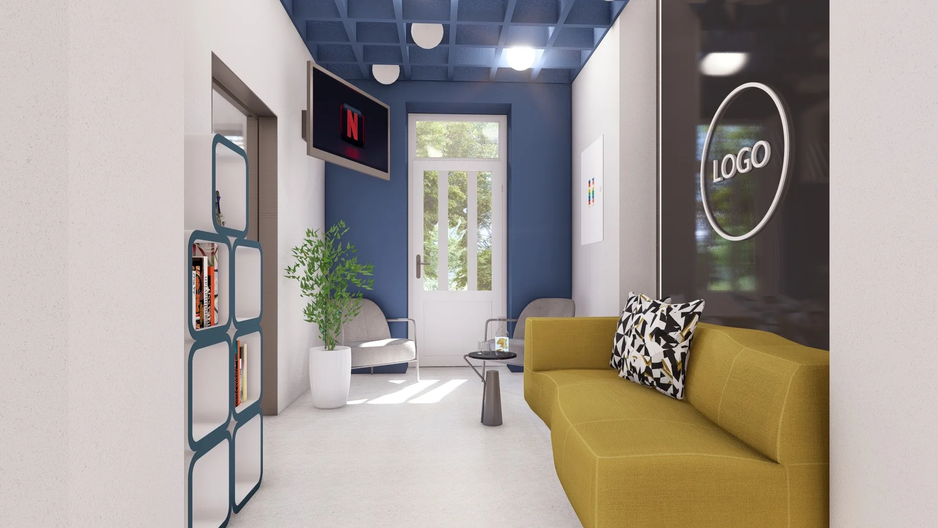 Moderné kancelárie s lounge zónou – 3D vizualizácia 04