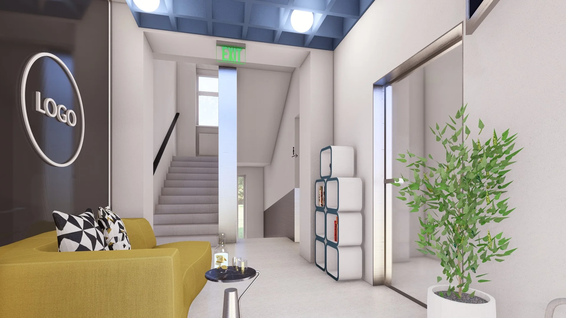 Moderné kancelárie s lounge zónou – 3D vizualizácia 07