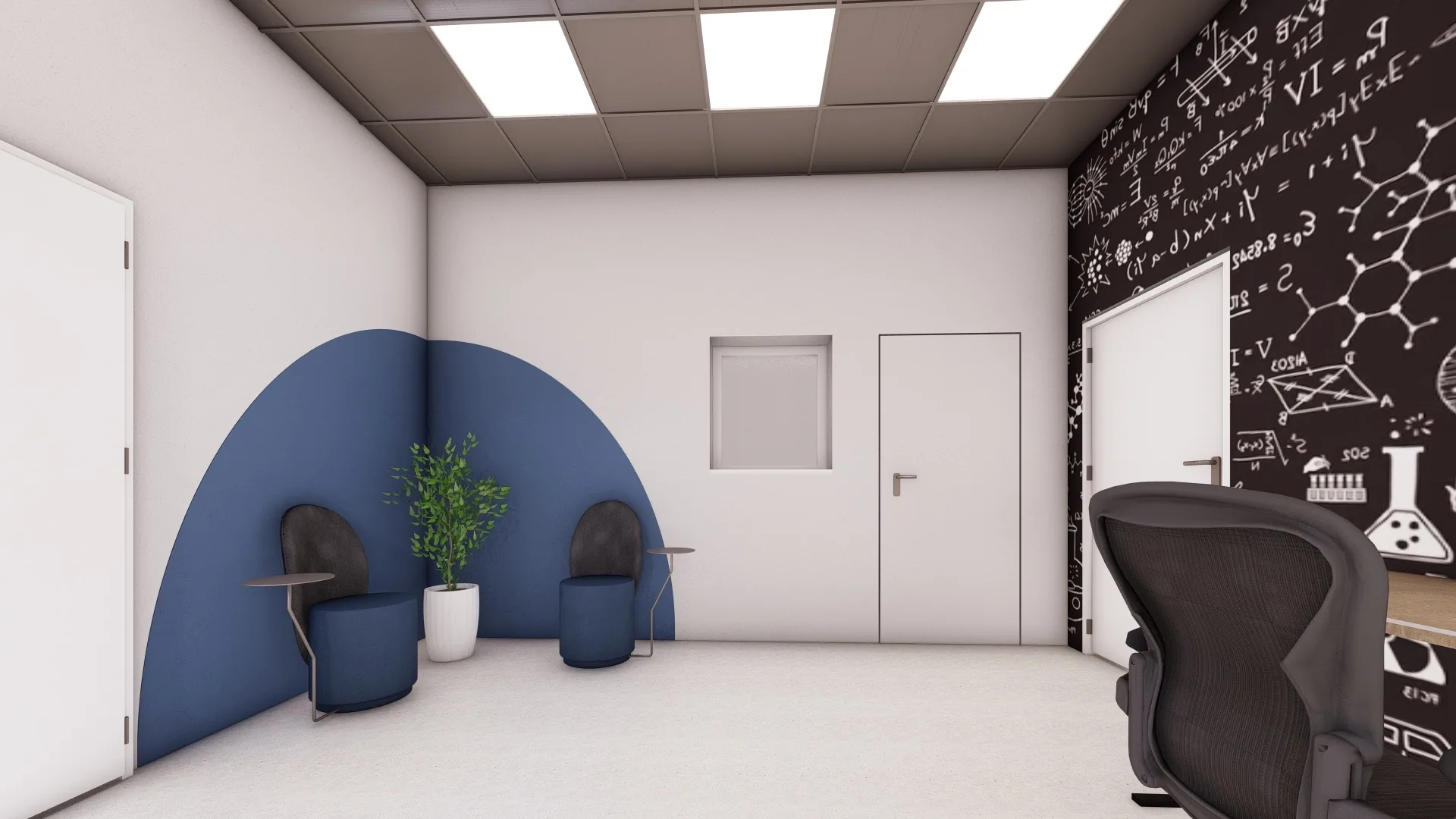 Moderné kancelárie s lounge zónou – 3D vizualizácia 13